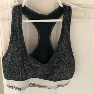 Sparkly glitter Calvin Klein sports bra